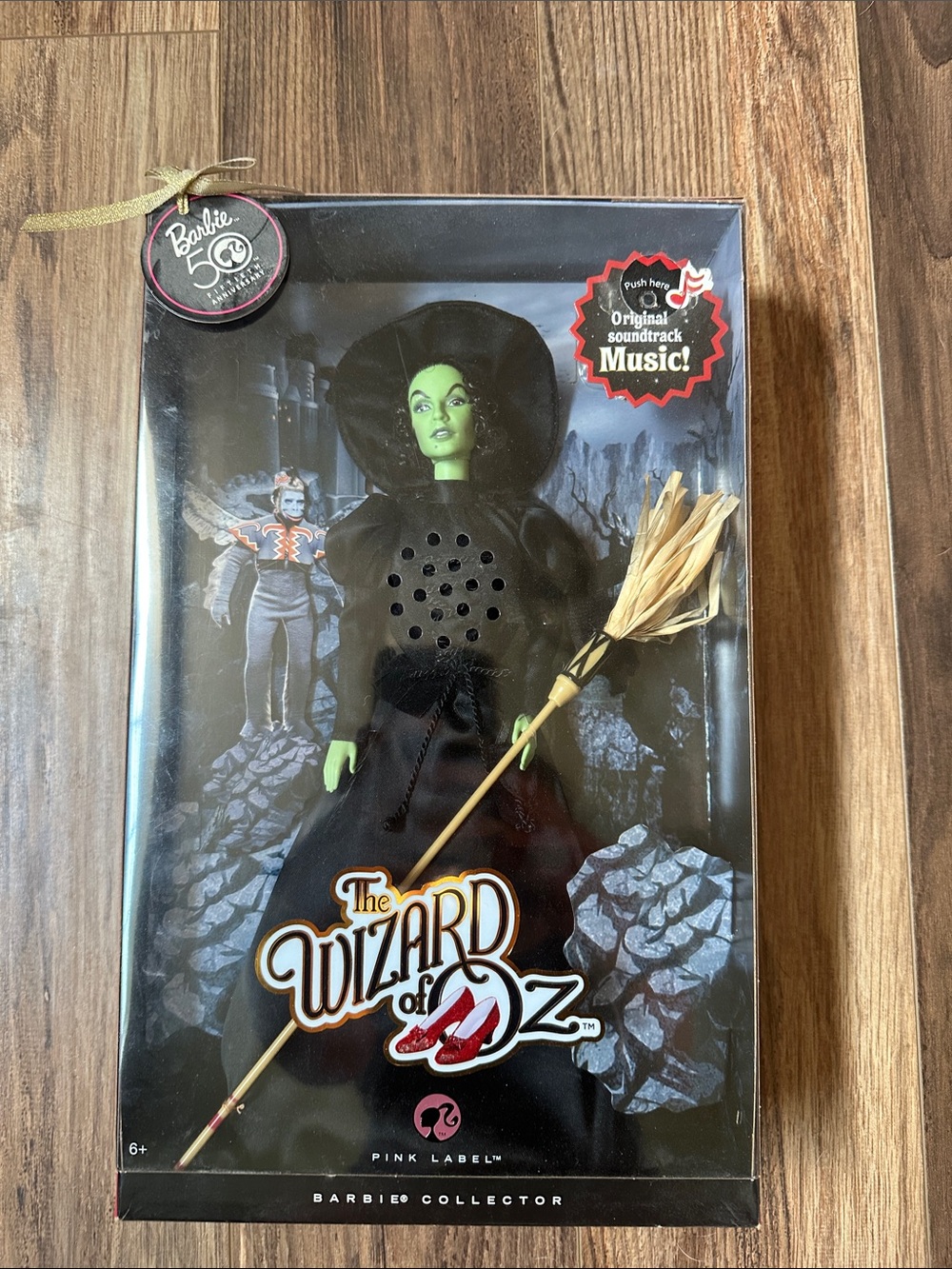 Barbie Wicked Witch Doll in Green and Black with Broom